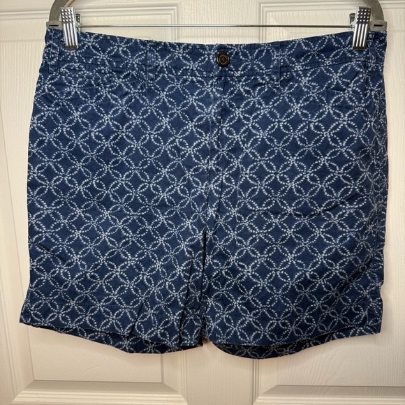 Lauren Ralph Lauren Women’s Blue Geographic Batik Patterned Shorts size 8 GUC - Picture 1 of 6